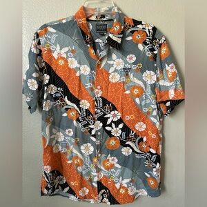 Men’s Guess Floral Short Sleeve Button Up Shirt Size Large